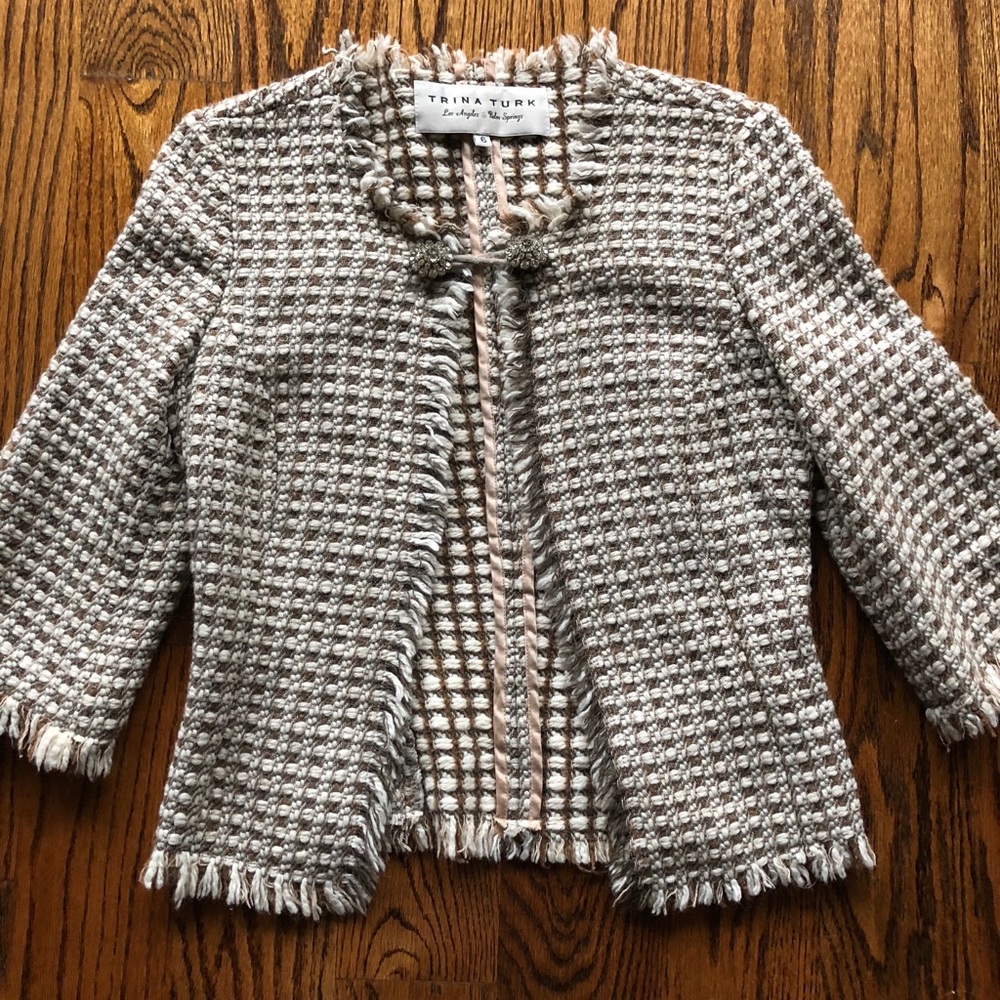 Trina Turk tweed style jacket size 6